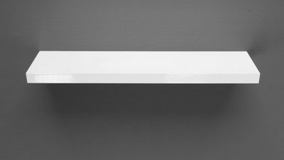 Mastershelf Gloss White Floating Shelf 80X20X3.8Cm from B&Q