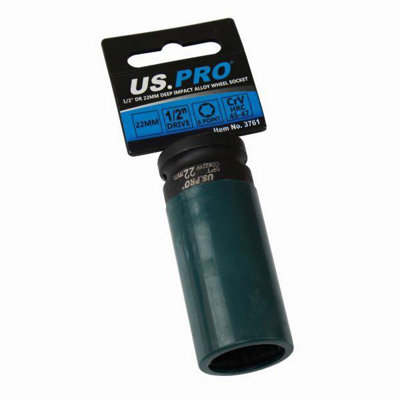 US PRO Tools Single 1/2" Dr 22mm Deep Impact Alloy Wheel Socket 3761 - Image 7