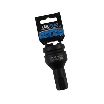 Us Pro Tools 21mm X 88mm 3/4" Dr Impact Hex Bit Socket 3774 from B&Q