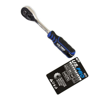 B&Q -  Industrial 1/4" Dr 90T Ratchet With Straight Handle With Grip 4215