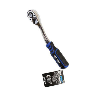 Us Pro Industrial 1/2" Dr 90T Ratchet With Curved Handle With Grip 4220 from B&Q