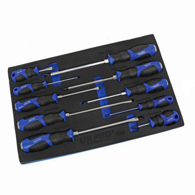 Us Pro Industrial 10Pc Premium Screwdriver Set Slotted & Phillips Screwdrivers 4544