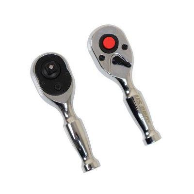 Us Pro Industrial 1/4" Drive 90T Stubby Ratchet With Straight Metal Handle 4221 from B&Q