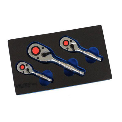 Us Pro Industrial 3Pc Stubby Ratchet Set 90 Tooth 1/4" 3/8" 1/2"dr Short Wrench 4224 from B&Q