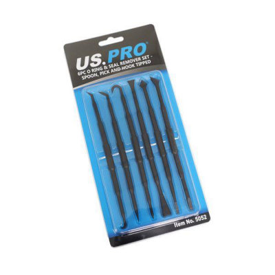 Us Pro Tools 6Pc O-Ring & Seal Remover Set, Spoon, Pick And Hooks Tipped 5052