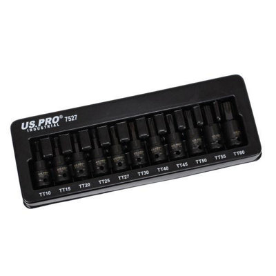 US PRO 11PC IMPACT TAMPER PROOF SECURITY STAR BIT SOCKET SET T10-T60 3/8"" DRIVE - Image 6