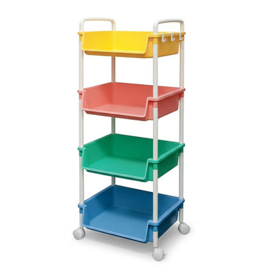 Abbaware 4 Tier Trolley CartMulti-Functional With Solid Steel Reinforced CastorsMacaron from B&Q
