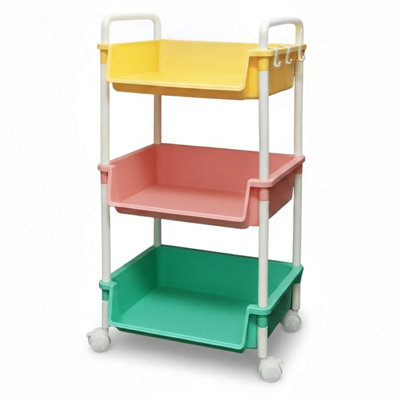 Abbaware 3 Tier Trolley CartMulti-Functional With Solid Steel Reinforced CastorsMacaron from B&Q
