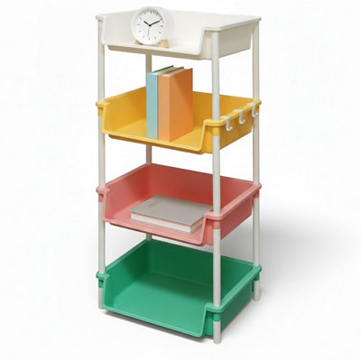 Abbaware 4 Tier Open BookshelfMulti-FunctionalMacaron from B&Q
