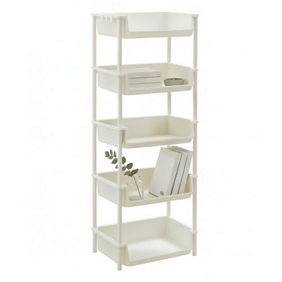 Abbaware 5 Tier Open BookshelfMulti-FunctionalWhite from B&Q
