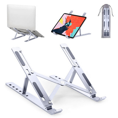 Portable Adjustable Laptop Stand Foldable With CoolingNon-Slip Pad HomeOfficeTravel Multi-Angle Computer Riser Desk Mount