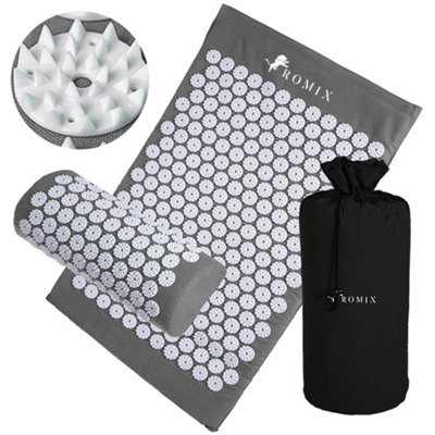 Acupressure Mat And Pillow SetAcupuncture Mat For BackNeckShoulder Pain ReliefFlexible Acupressure Spikes With Carry Bag from B&Q