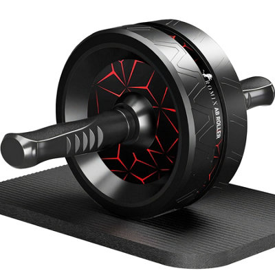 Ab Roller Wheel Core Trainer With Thick Non-Slip Knee MatHandles Abdominal Wheel Workout Roller Exercise Equipment For Home Gym