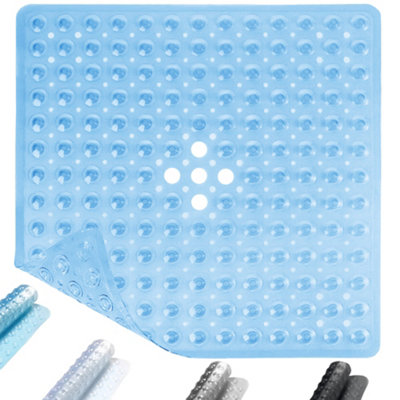 Anti Slip Square Shower Mat 53 X 53Cm Bath Mat With Suction Cup And Drain HoleAntibacterial Mildew-Resistant Machine Washable from B&Q