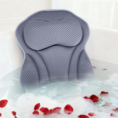 Spa Bath Pillow With Suction CupsNon-Slip Ergonomic 4D Bathtub Pillow For HeadShoulderNeck And Back SupportFits Any Tubs from B&Q