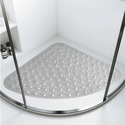 Non-Slip Corner Shower Mat 54 X 54Cm Bath Mat With Strong Suction Cups Grip & Drain Holes Anti-MouldMachine WashableBpa-Free from B&Q