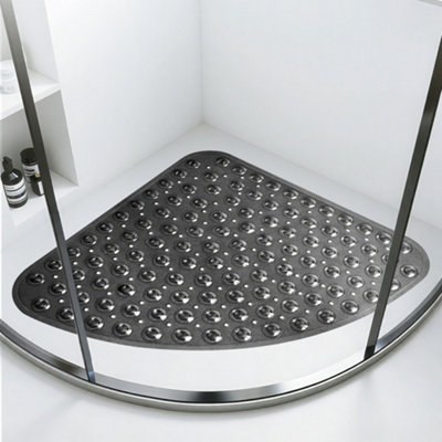 Non-Slip Corner Shower Mat 54 X 54Cm Bath Mat With Strong Suction Cups Grip & Drain Holes Anti-MouldMachine WashableBpa-Free from B&Q