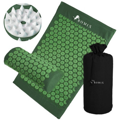 Acupressure Mat And Pillow SetAcupuncture Mat For BackNeckShoulder Pain ReliefFlexible Acupressure Spikes With Carry Bag from B&Q