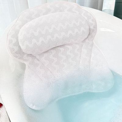 Spa Bath Pillow With Suction CupsNon-Slip Ergonomic 4D Bathtub Pillow For HeadShoulderNeck And Back SupportFits Any Tub from B&Q