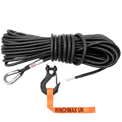 Winchmax Armourline Synthetic Rope 25M X 10mm With Tactical HookHole Fix from B&Q