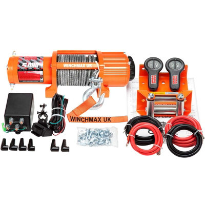 Winchmax 5,000Lb 12V Winch. 15.2M X 6.3mm Steel Rope. Remote Controls. from B&Q