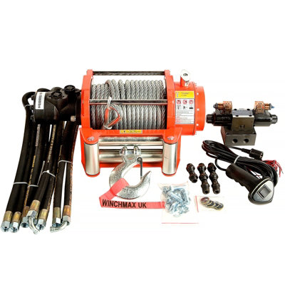 Winchmax 15,000Lb Hydraulic Winch. 25M Steel Rope. 24V Control System. from B&Q