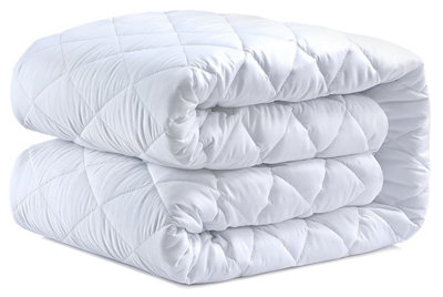 Caroline Shatuik Mattress Protector Double Bed Extra Deep Fitted 40 Cm Stretch Skirt Anti Allergy- Topper Cover(137 X 190 Cm) Not from B&Q