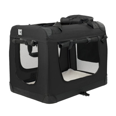B&Q -  Dog Cat Cage Travel Crate Fabric Pet Carrier Transport BagMedium Black