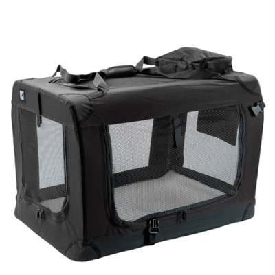Kct Dog Cat Cage Travel Crate Fabric Pet Carrier Transport BagLarge Black from B&Q