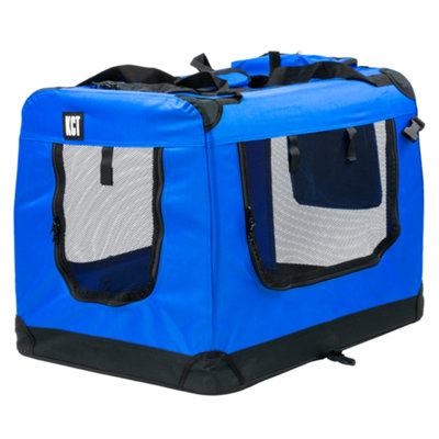 Kct Dog Cat Cage Travel Crate Fabric Pet Carrier Transport BagLarge Blue from B&Q
