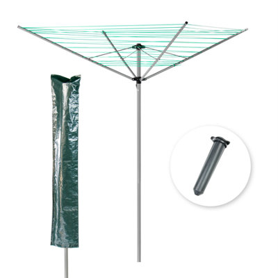 Kct Rotary Washing Line 4 Arm Airer (50M) And Cover from B&Q