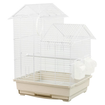 B&Q -  Santiago Small Exotic Portable Bird CageWhite
