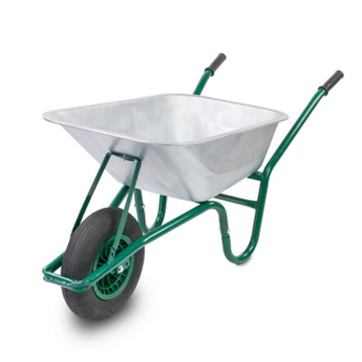 Kct 85L Litre Wheelbarrow Heavy Duty Garden Wheel Barrow With Pneumatic Tyre Galvanised Steel Metal For Gardening Builder 160Kg from B&Q