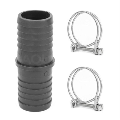 Pisces Inline Pond Or Garden Barbed Hose Joiner  32mm X 32mm (1.25 Inch) With 2X Hose Clips from B&Q