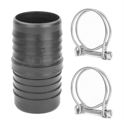 Pisces Inline Pond Or Garden Barbed Hose Joiner  38mm38mm (1.5-1.5 Inch) With 2X Hose Clips from B&Q