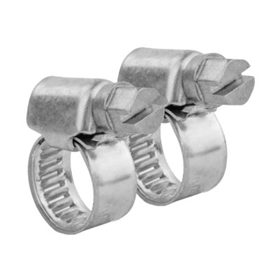 Kct Universal Hose Clips2 Pack 8-12mm 304 Stainless Steel Adjustable Metal Clamps For Air/fuel/water/plumbing/bath Pipes from B&Q