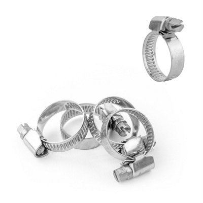 Kct Universal Hose Clips5 Pack 16-25mm 304 Stainless Steel Adjustable Metal Clamps For Air/fuel/water/plumbing/bath Pipes from B&Q