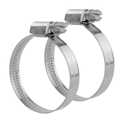 Kct Universal Hose Clips2 Pack 35-51mm 304 Stainless Steel Adjustable Metal Clamps For Air/fuel/water/plumbing/bath Pipes from B&Q