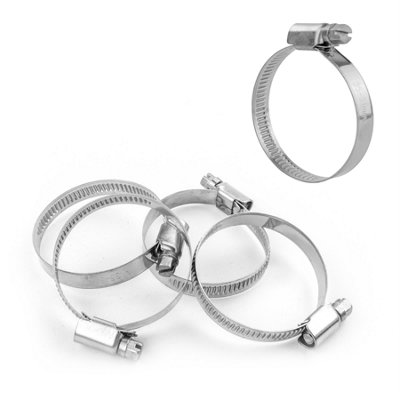 Kct Universal Hose Clips5 Pack 35-51mm 304 Stainless Steel Adjustable Metal Clamps For Air/fuel/water/plumbing/bath Pipes from B&Q