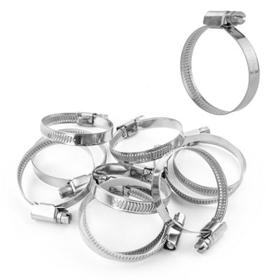Kct Universal Hose Clips10 Pack 35-51mm 304 Stainless Steel Adjustable Metal Clamps For Air/fuel/water/plumbing/bath Pipes from B&Q