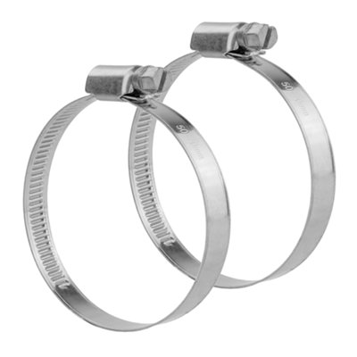Kct Universal Hose Clips2 Pack 50-70mm 304 Stainless Steel Adjustable Metal Clamps For Air/fuel/water/plumbing/bath Pipes from B&Q