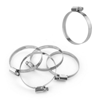 Kct Universal Hose Clips5 Pack 50-70mm 304 Stainless Steel Adjustable Metal Clamps For Air/fuel/water/plumbing/bath Pipes from B&Q