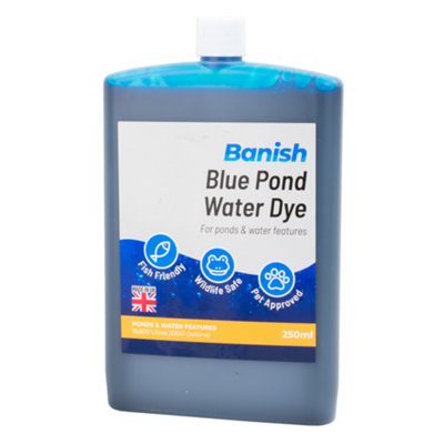 Pisces Banish Blue Pond Dye 250Ml Water Colour Algae Control Reduce Greenwater Blanketweed Growth from B&Q