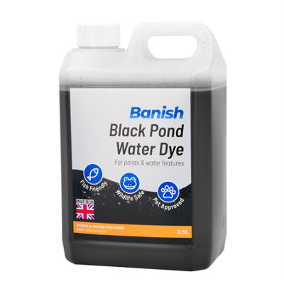 Pisces Banish Black Pond Dye 2.5L Water Colour Algae Control Reduce Greenwater Blanketweed Growth from B&Q