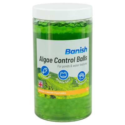 Pisces Banish Algae Control Balls 1L Pond Water Treatment Greenwater Duckweed Blanketweed Clear Remover Pet Fish Safe Features from B&Q