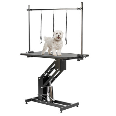 Kct Large Black Professional Hydraulic Dog Grooming Parlour Table With Arm & Leash from B&Q