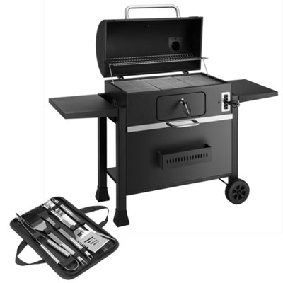 Kct Xxl Charcoal Bbq Grill Extra Large Smoker Barbecue With Utensil Tool Kit from B&Q