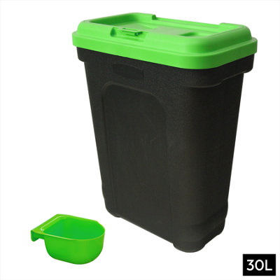 Kct Dry Pet Food Storage Container With Integrated Scoop 30L Litre / 15KgGreen Pet Feed Container from B&Q