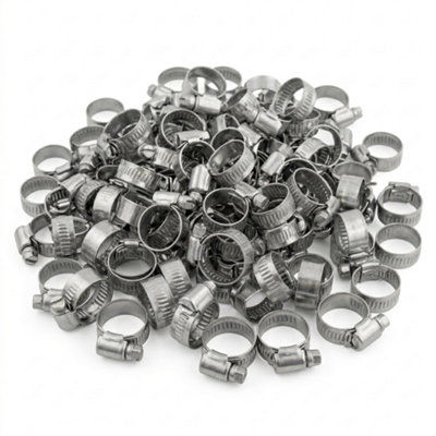 Kct Universal Hose Clips50 Bulk Trade Pack 10-16mm 304 Stainless Steel Metal Clamps For Air/fuel/water/plumbing/bath Pipes from B&Q