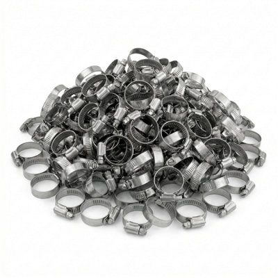 Kct Universal Hose Clips100 Bulk Trade Pack 35-51mm 304 Stainless Steel Metal Clamps For Air/fuel/water/plumbing/bath Pipes from B&Q